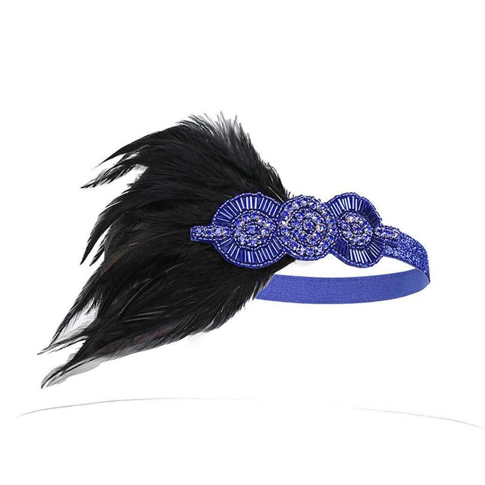 4515 Flapper Feather Headband 1920s Art Deco Roaring 20s Great Gatsby